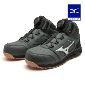 ミズノ公式 オールマイティLSII73M BOA ワーキング メンズ カーキ×ホワイト 父の日｜mizuno-shop