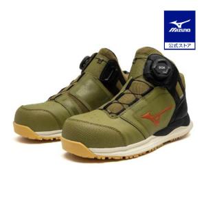 ミズノ公式 オールマイティ HWII 81M BOA ダイヤル/ミッドカット/ワーキング ユニセックス カーキ×オレンジ｜ミズノ公式オンライン Yahoo!店