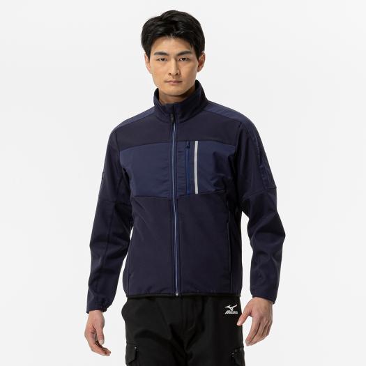 ミズノ公式 ストレッチ/防風 テックシールドジャケット ワーキング ユニセックス ネイビー