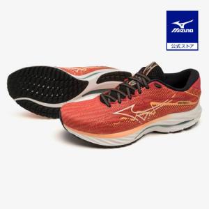 ミズノ公式 ウエーブライダー27 ランニング メンズ レッド×ホワイト×オレンジ ランニングシューズ ジョギングシューズ｜mizuno-shop