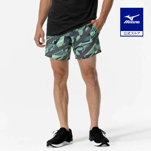 ミズノ公式 ランニング マルチポケットパンツ プラス グラフィック 7インチ ピーコート ユニセック...