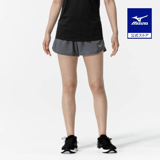 ミズノ公式 ランニング マルチポケットパンツ 4インチ グレー レディース