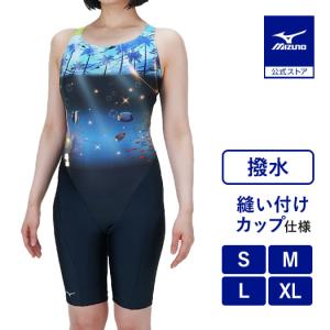 ミズノ公式 アクアフィットネス用オールインワン ネイビー×ブルー レディース クリアランス