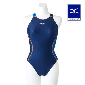 ミズノ公式 競泳用ミディアムカット レースオープンバック レディース ネイビー×ブルー｜mizuno-shop
