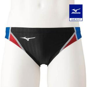 MIZUNO（ミズノ） ミズノ公式 競泳用Vパンツ ジュニア ブラック×レッド