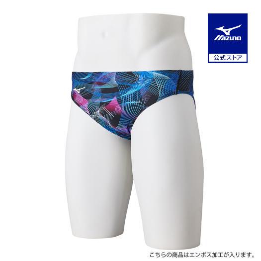 ミズノ公式 競泳用Vパンツ メンズ ブラック×ブルー