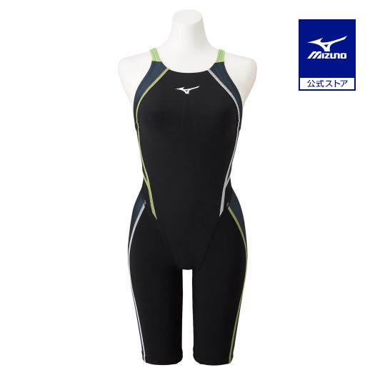 ミズノ公式 競泳用FX・SONIC Prism ハーフスーツ ジュニア ブラック×キャスチャコール