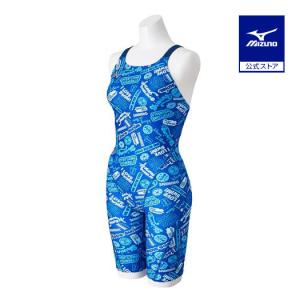 ミズノ公式 競泳練習用ハーフスーツ レディース ブルーの商品画像