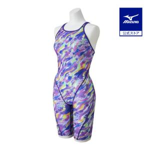 ミズノ公式 TERAKAWA AYA COLLECTION 競泳用ハーフスーツ パープル レディース