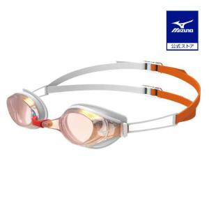 ミズノ公式 アクセルアイ／限定ゴーグル クッション一体成型 ユニセックス クリア×Fオレンジミラー｜mizuno-shop