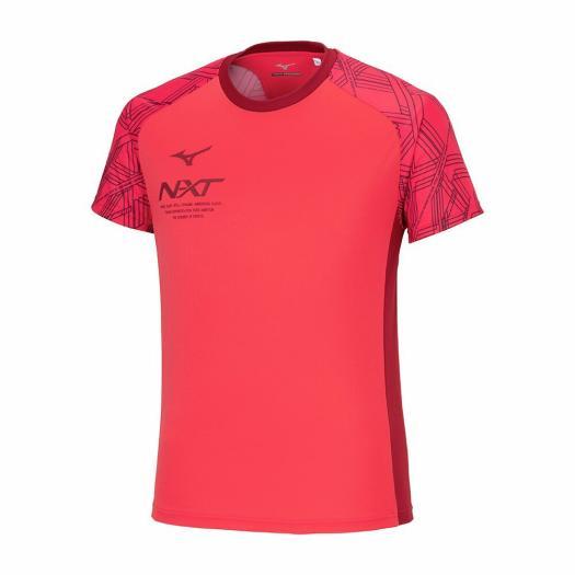 ミズノ公式 N-XTプラクティスシャツ 半袖/陸上競技 ユニセックス ラディアントレッド クリアラン...