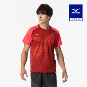 ミズノ公式 N-XTプラクティスシャツ 半袖／陸上競技 ユニセックス レッドダリア｜mizuno-shop