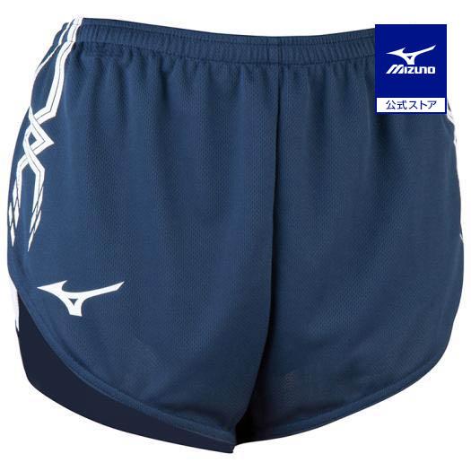 ミズノ公式 レーシングパンツ 陸上競技 レディース ドレスネイビー×ホワイト クリアランス