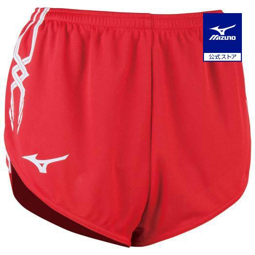 ミズノ公式 レーシングパンツ 陸上競技 レディース チャイニーズレッド×ホワイト クリアランス