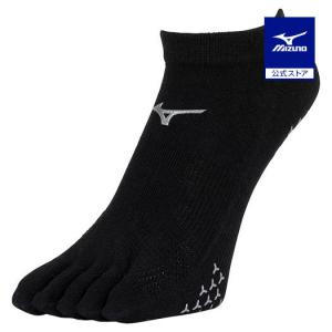 ミズノ公式 レーシングソックス 5本指アンクル／滑り止め付 ユニセックス ブラック｜mizuno-shop