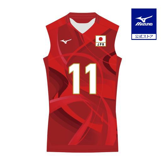ミズノ公式 2025バレーボール女子日本代表オーセンティックシャツ レッド 山田二千華 レディースユ...
