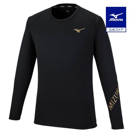 ミズノ公式 Basicプラクティスシャツ 長袖 バレーボール ユニセックス ブラック×ゴールド