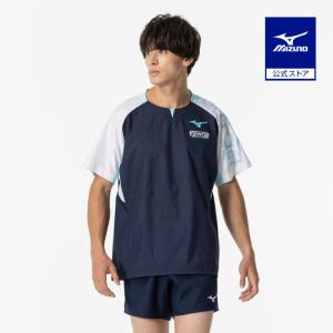 ミズノ公式 Funtastピステ 半袖 バレーボール ユニセックス ドレスネイビー×ブルーターコイズ｜mizuno-shop