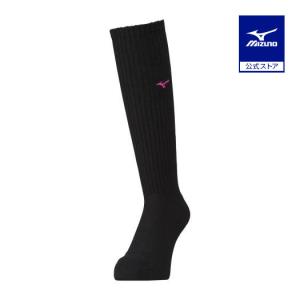 ミズノ公式 バレー2足組ソックス ロング ユニセックス ブラック×ベリーピンク｜mizuno-shop