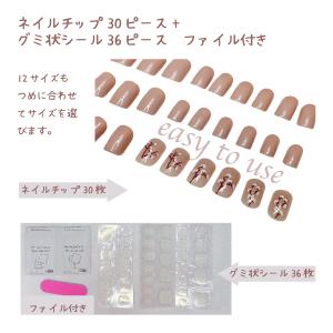 ネイルチップ グミシール付き チップ ショート...の詳細画像1