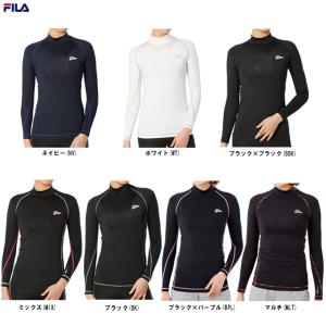 ◆メール便対応商品◆FILA（フィラ）レディース 長袖ハイネックシャツ（445406）スポーツ トレーニング インナー 着圧 コンプレッション レディース