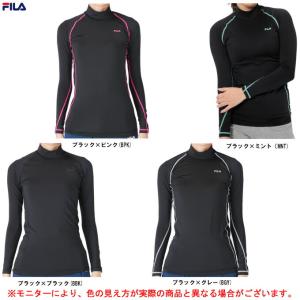 ◆メール便対応商品◆FILA（フィラ）レディース 裏起毛 長袖ハイネックシャツ（446909）スポーツ トレーニング インナー 着圧 コンプレッション レディース