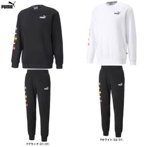 PUMA（プーマ）LOGO REPEAT GRAPHIC クルースウェット パンツ 上下セット（674357/674360）スポーツ トレーニング ランニング セットアップ ウェア メンズ｜mizushimasports