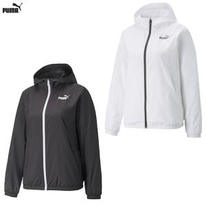 ◆メール便対応商品◆【ブラック/Mのみ】PUMA（プーマ）ESS ソリッド ウィンドブレーカー（849419） ランニング アウター フードあり 撥水 レディース