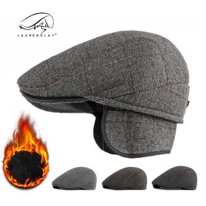 ハンチング帽 メンズ 裏フリース チェック柄 キャップ