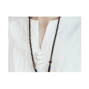 甚平 ヘンリーシャツ 綿麻上下セット セットア...の詳細画像2