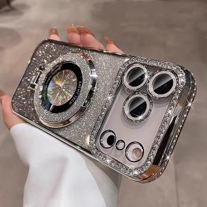 iPhone17 ケース MagSafe対応 キラキラー 高級感 スタンド リング一体型 スマホカバー iPhone16 ケース MagSafe iPhone16 ケース iPhone 14 iPhone15 ケース
