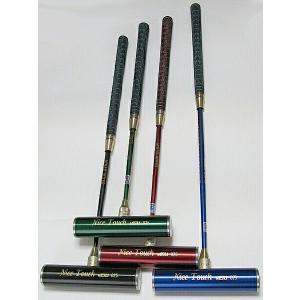 ゲートボールスティック 伸縮タイプ 45×200ステンレスヘッド・丸ゴムグリップ回転式スライド型シャフト