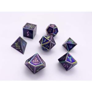多面体ダイスセット ウォーゲーム Set of 7 Draugr Norse Series Full Metal Polyhedral Dice by Norse Foundry | RPG Math Games DND Pathfinder …｜mj-market