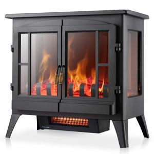 電気暖炉 暖炉型ファンヒーター 電気ストーブ フェイク暖炉 Xbeauty Electric Fireplace Stove, Freestanding Fireplace Heater with Realistic Flame, Indoor E｜mj-market