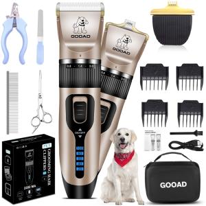 犬用バリカン クリッパー GOOAD 14 Pcs Dog Clippers Low Noise 2 in 1 with USB Recharg｜mj-market