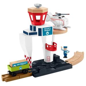 トーマス 木製レール きかんしゃトーマス 木製レールシリーズ  Thomas & Friends Fisher-Price Wood Harold's Helipad Playset｜mj-market