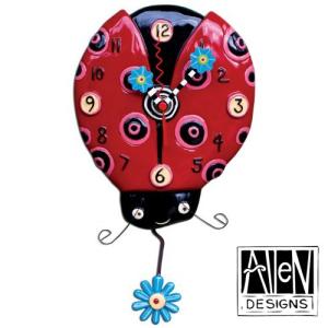 即納 テントウムシ 振り子時計 Allen Designs アレン デザイン コレクション Ladybug Pendulum Clock 掛け時計 P1040 ミシェルアレン ミシェル・アレン  sokunou｜mj-market
