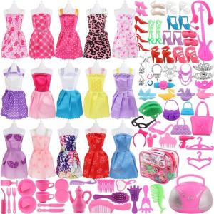 即納 SOTOGO 106 Pieces Doll Clothes Set ドール ドレス Include 15 Pieces Clothes Party Grown Outfits and 90 Pieces Different Doll Accessories   sokunou｜mj-market