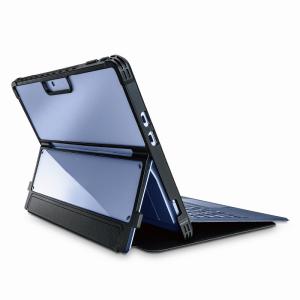 エレコム elecom Surface Pro 9 / Pro9 With 5G 用 ケース ソフトレザー カバー フラップ スタンド機能 フリーアングル 衝撃吸収 キーボード収納可 ブラック｜mj-v