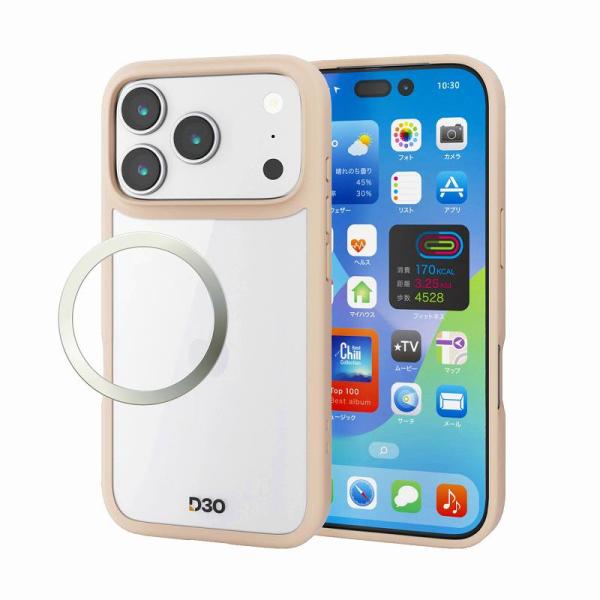 エレコム elecom iPhone 17 Pro/D3O/フレームカラー/メタルステッカー付/ベー...