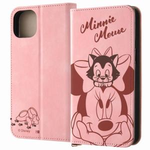 iPhone 15 Plus / ディズニー / 手帳型レザーケース Raffine / ミニーマウスとフィガロ｜mj-v