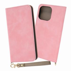 イングレム 耐衝撃 手帳型レザーケース Raffine  ピンク iPhone 14 Pro Max