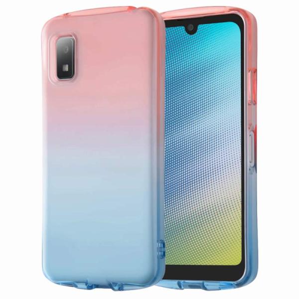 AQUOS wish3 耐衝撃 TPUソフトケース グラデーション GREA/レッド/ブルー