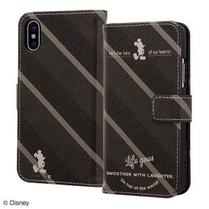 ディズニー iPhone XS/X 手帳型 ケース カバー マグネット式 ICカード収納 大きめ収納 ミッキーマウス14 IN-