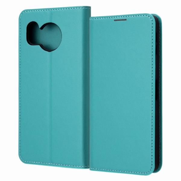 AQUOS sense8 耐衝撃 手帳型レザーケース シンプル/シャイニーブルー/シャイニーピンク