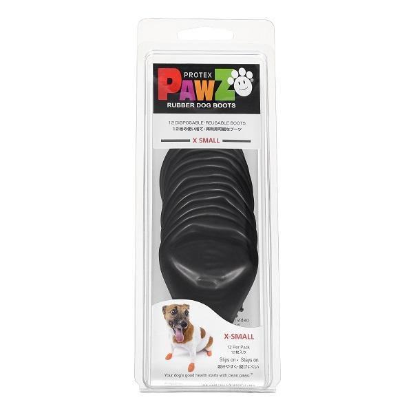 【送料無料】Pawz（ポウズ）ラバードッグブーツ（日本語版）３ペア分（12枚）XSブラック