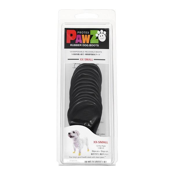 【送料無料】Pawz（ポウズ）ラバードッグブーツ（日本語版）３ペア分（12枚）XXSブラック