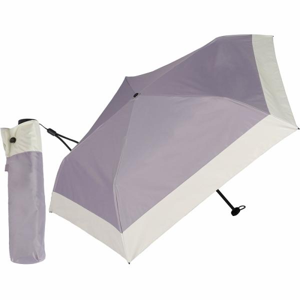 【送料無料】超軽量カーボン折りたたみ日傘 5本骨 親骨50cm airy バイカラー グレー×オフ ...