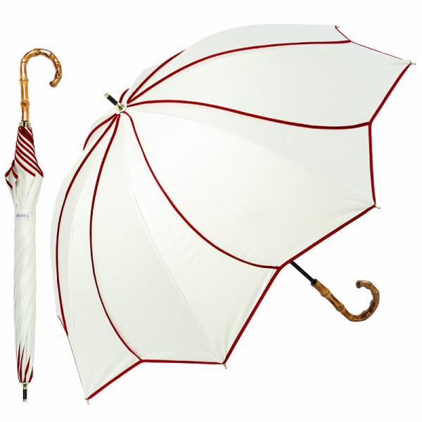 【送料無料】ショート丈日傘 花びらデザイン colon ameri オフ×レッド [M50HB-08...