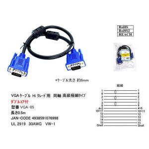 VGAケーブル　0.5ｍ　[カモン　VGA-05]｜mj-wz-compuace